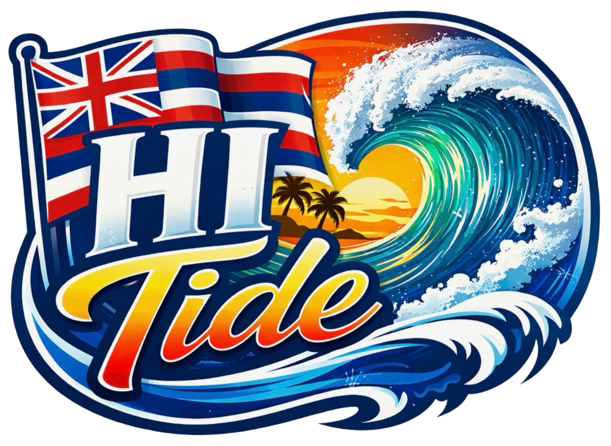 Hi Tide Trades original wave and flags logo